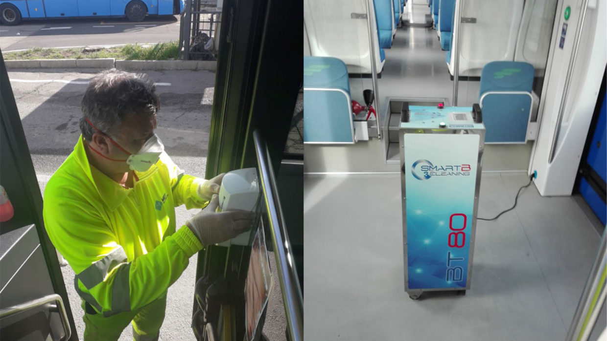 Coronavirus, MEIT a bordo di bus e treni per interventi di sanificazione