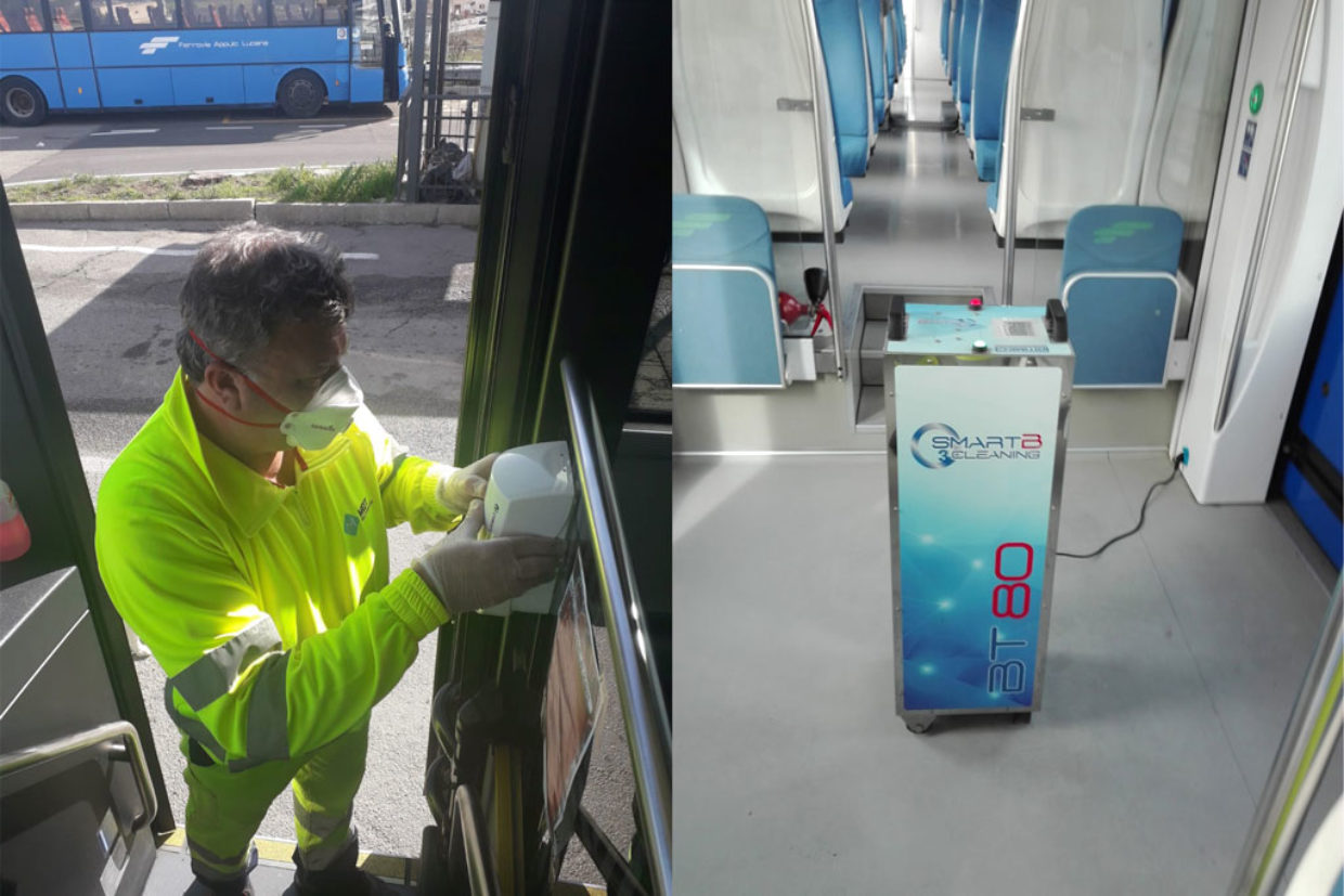 Coronavirus, MEIT a bordo di bus e treni per interventi di sanificazione